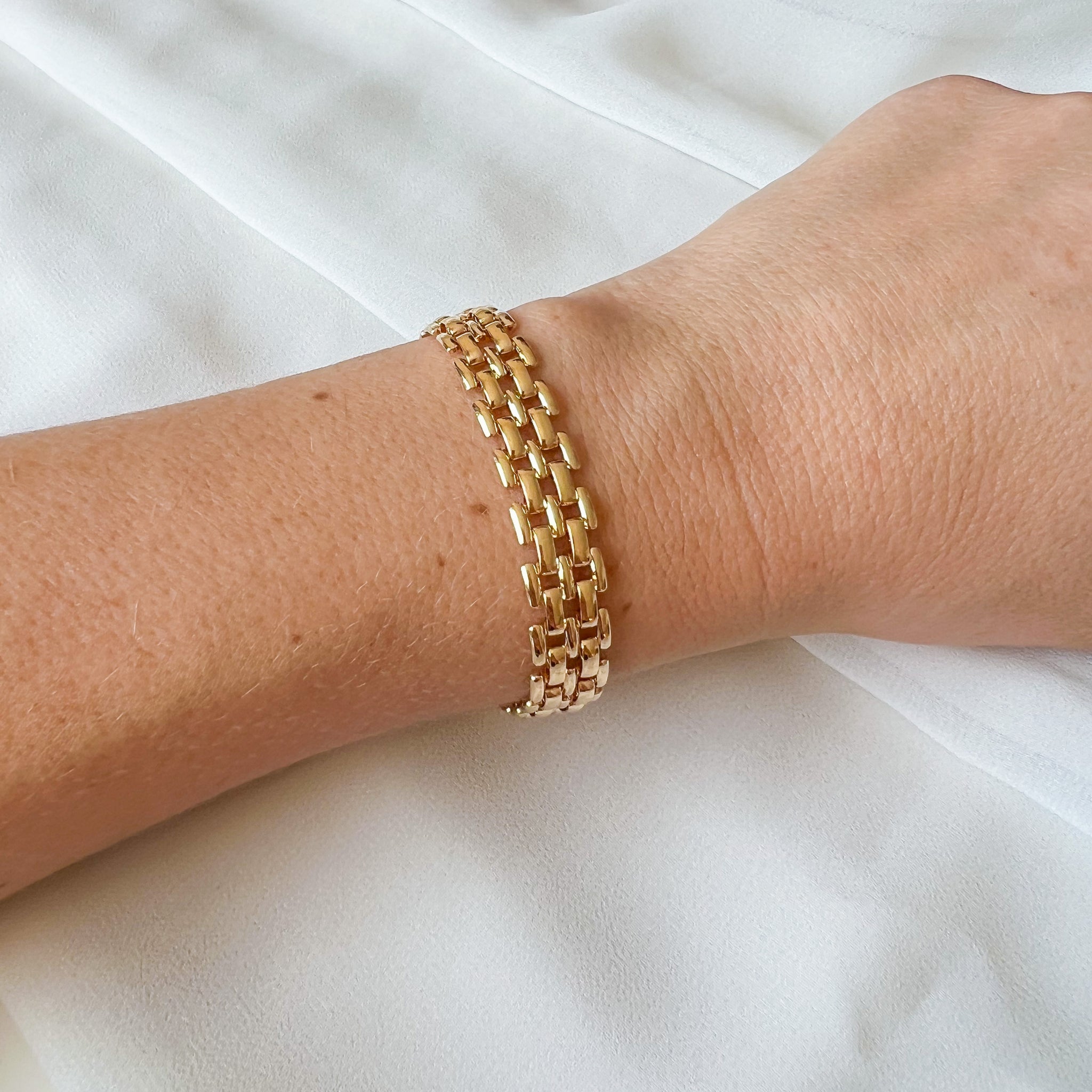 18k Gold Plated Two Tone Watch Band Bracelet Silver and Gold Chunky Chain  Bracelet Stainless Steel and 18k Gold Plated Bracelet - Etsy